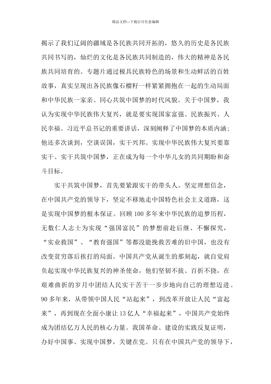 电视专题片《同心共筑中国梦》观后感_第2页