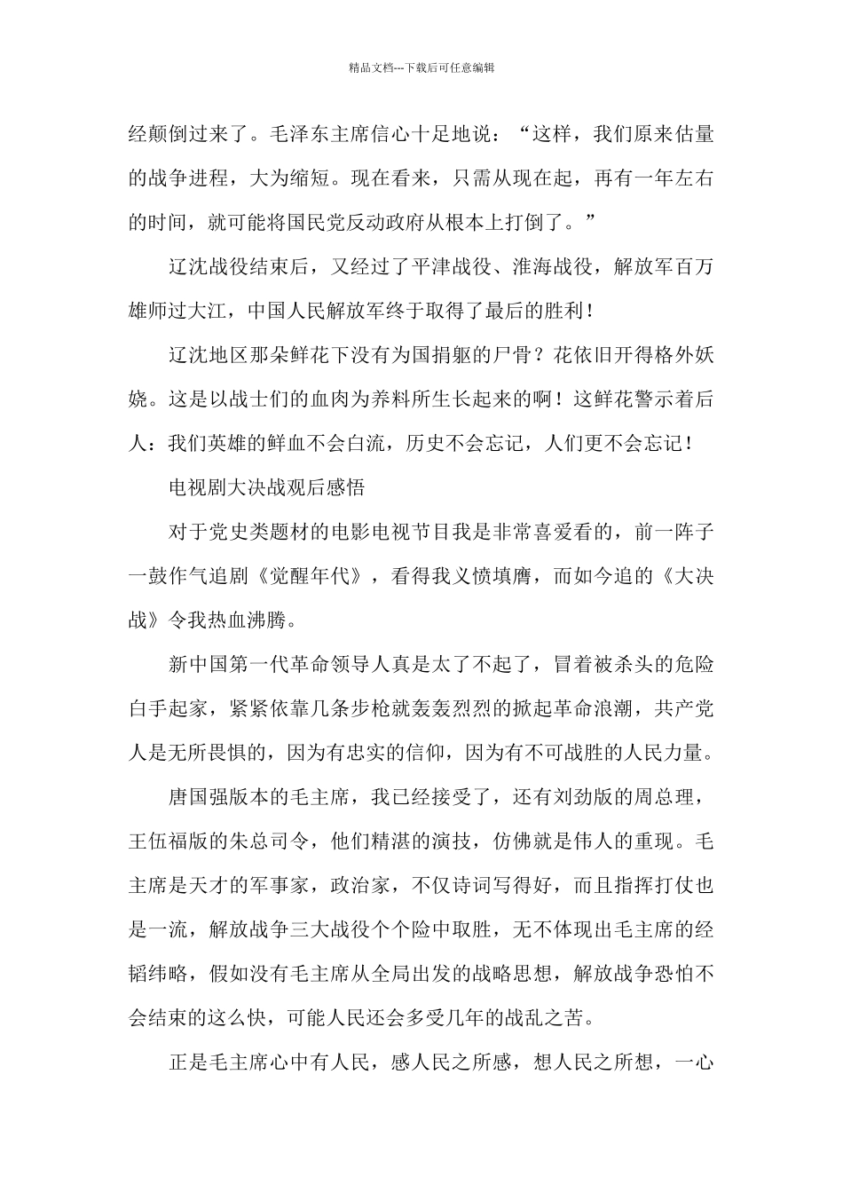 电视剧大决战观后感悟_第2页