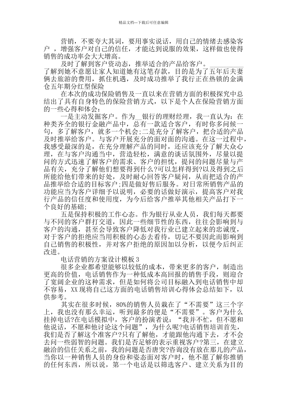 电话营销的方案设计模板_第3页