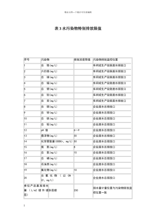 电镀废水排放标准表3