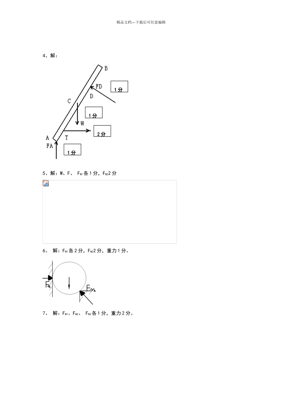 画物体的受力图答案《工程力学题库》_第2页
