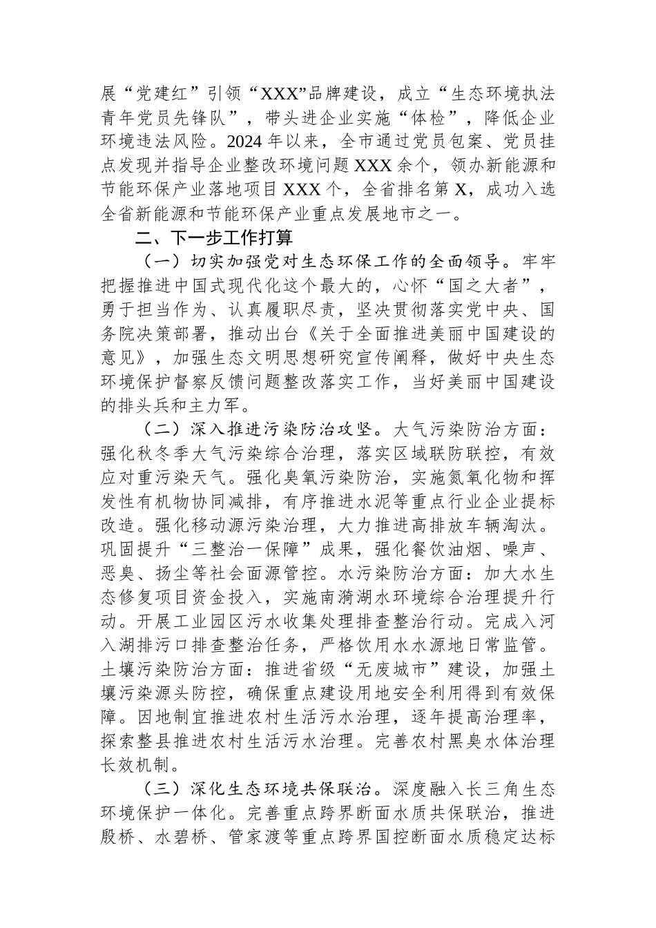 市生态环境局党组书记2024年党建工作报告_第3页