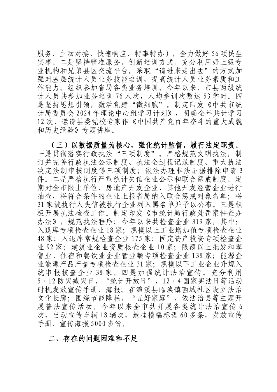 市统计局2024工作情况总结及2025年工作计划_第2页