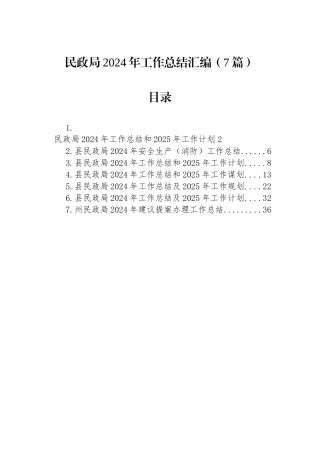 民政局2024年工作总结汇编（7篇）