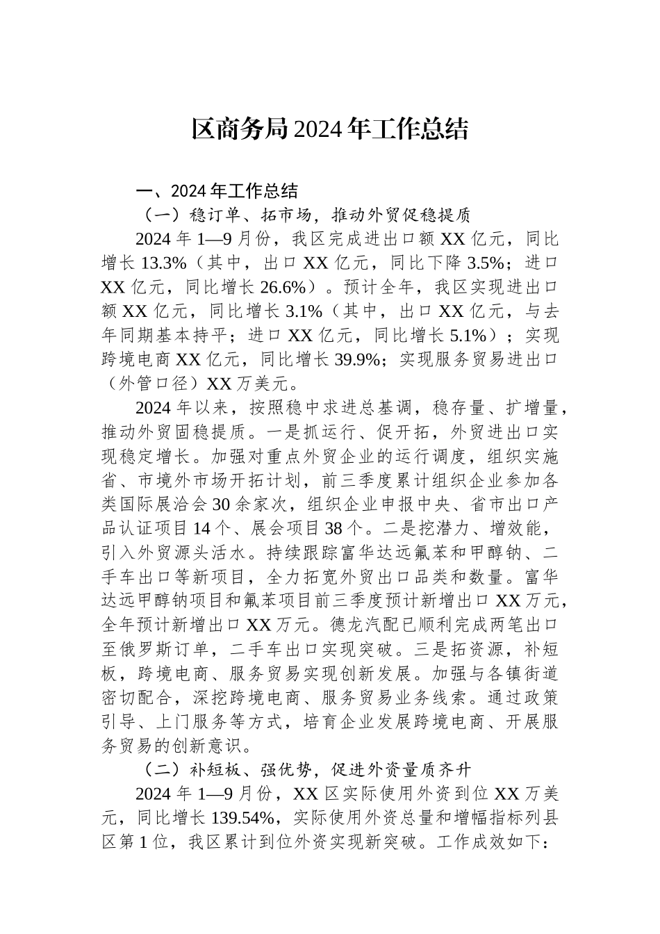 商务局2024年度工作总结汇编（4篇）_第2页