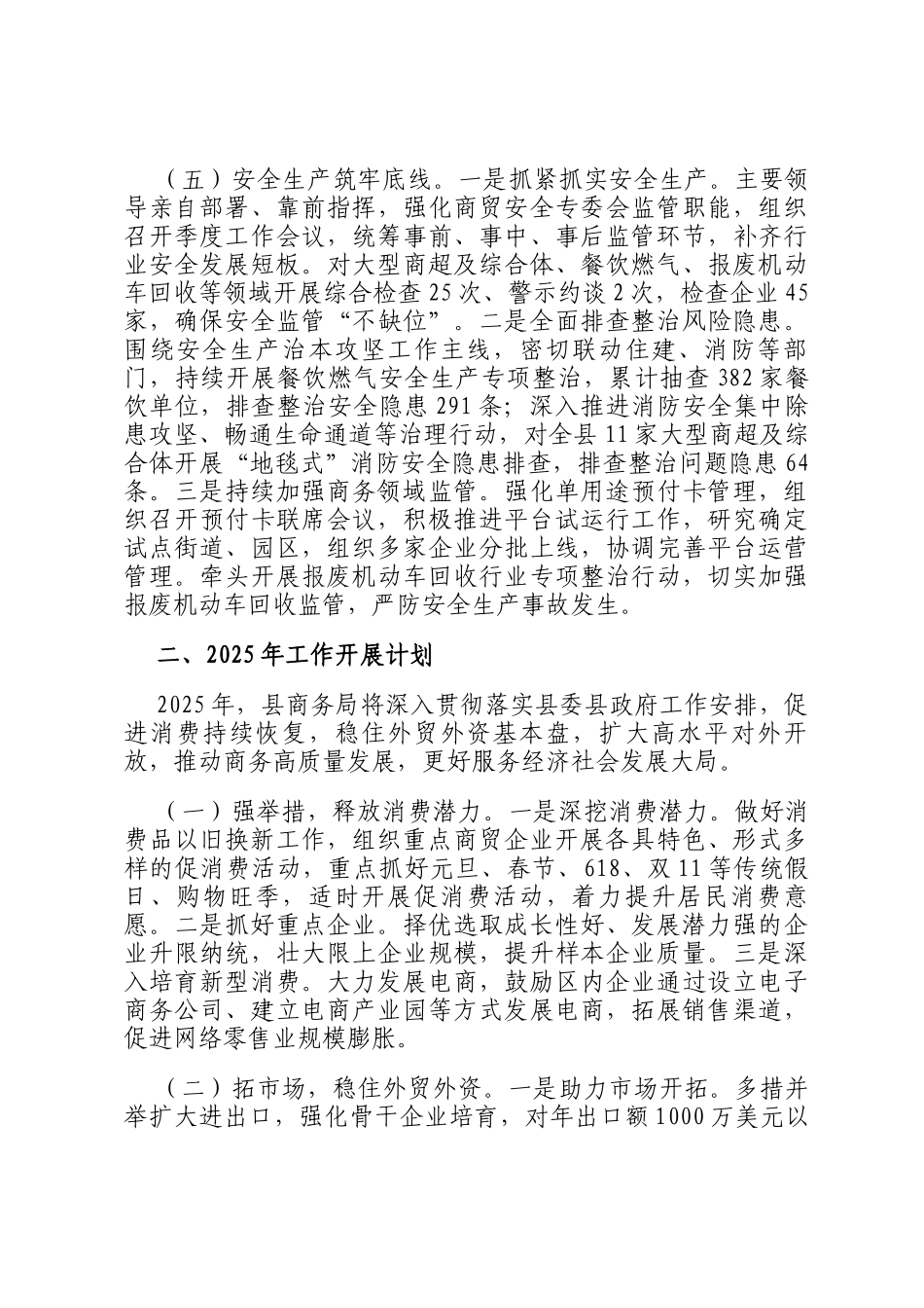 商务局2024年工作总结及2025年工作计划_第3页