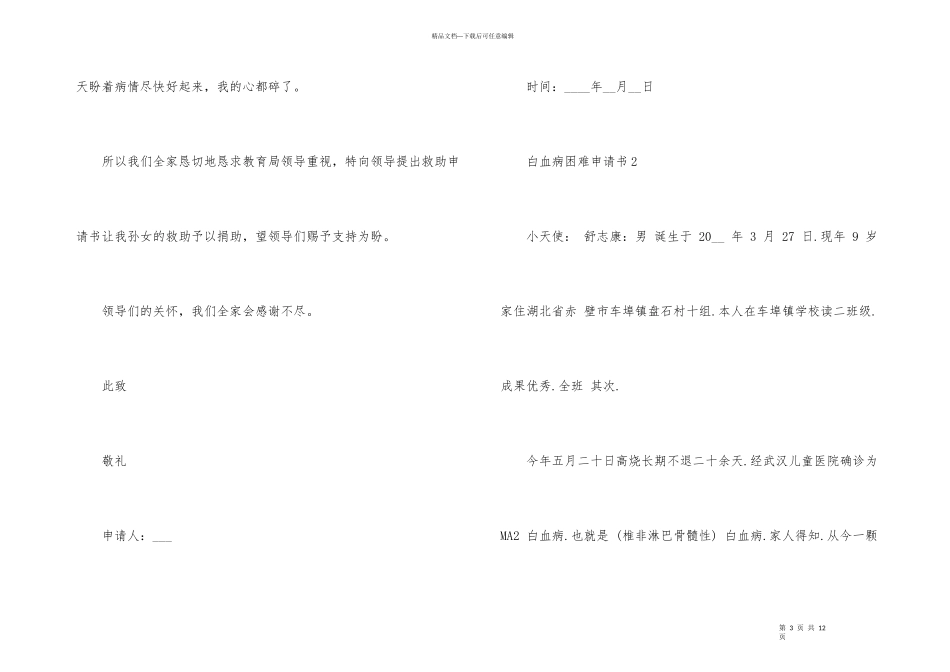白血病困难申请书_第3页