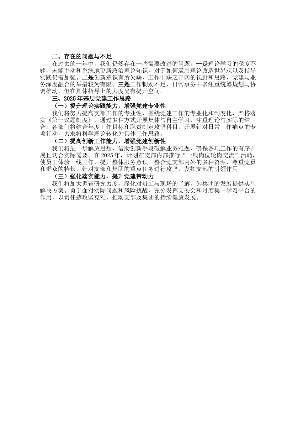 公司党支部书记2024年度抓基层党建工作述职报告_第2页