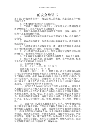 的安全承诺书