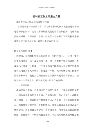 的转正工作总结集合六篇