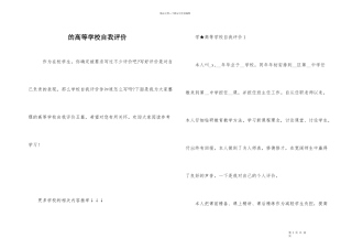 的高等学校自我评价
