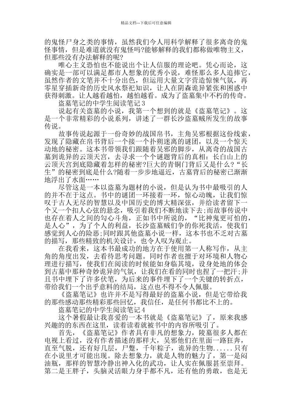 盗墓笔记的中学生阅读笔记_第2页