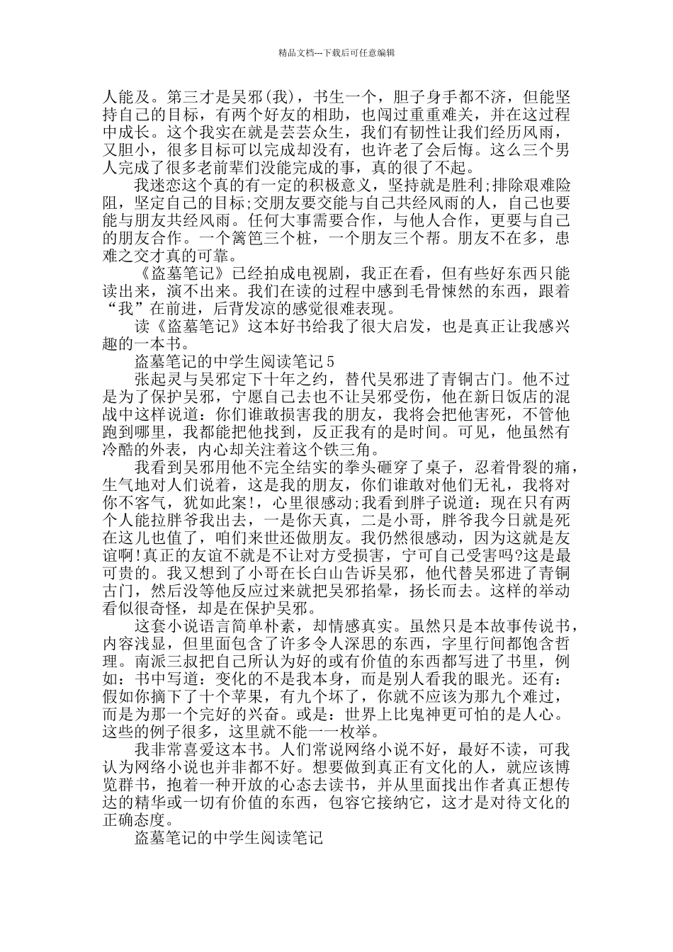 盗墓笔记的中学生阅读笔记_第3页