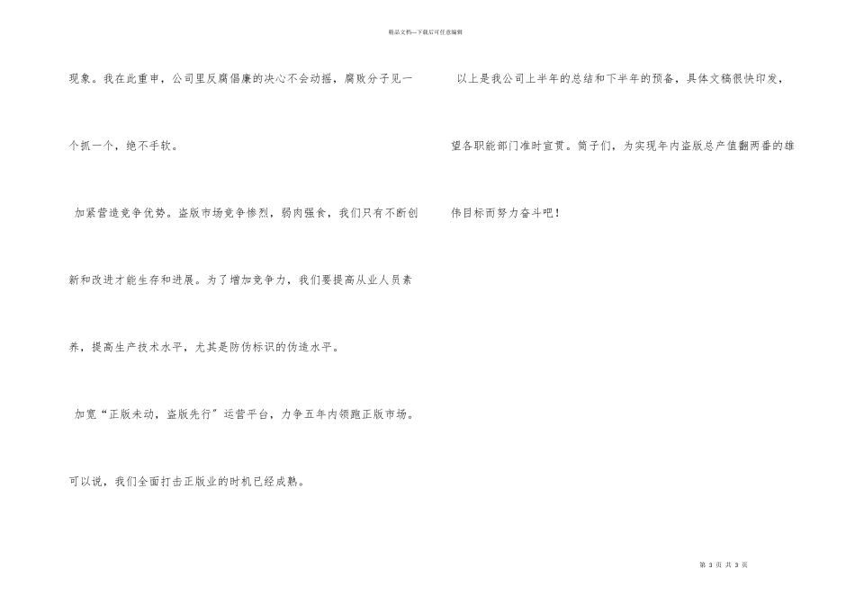盗版公司领导半年总结讲话（黑色幽默）_第3页