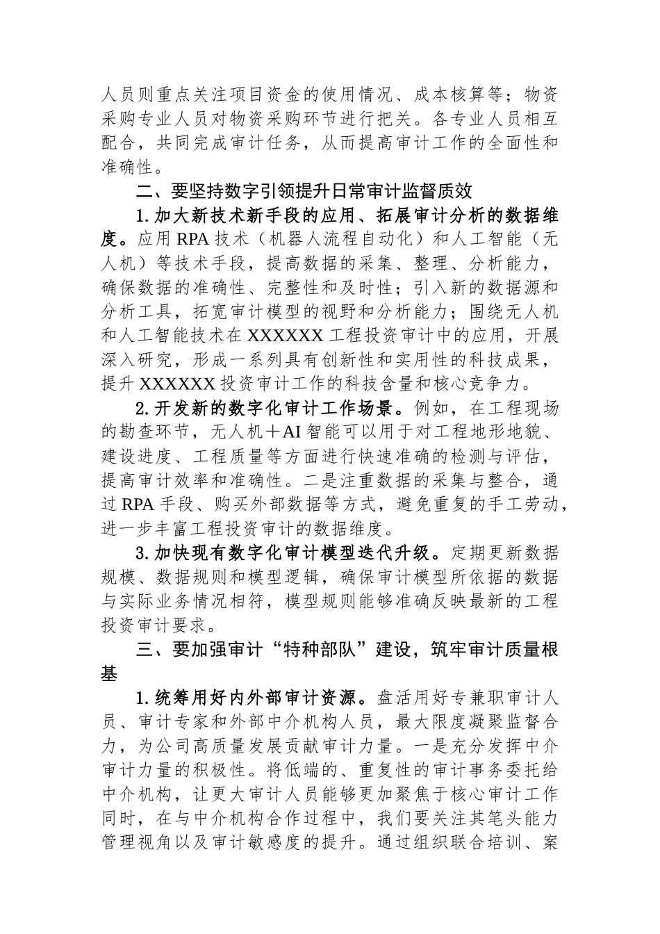 2025年XX公司审计工作务虚会发言材料_第2页