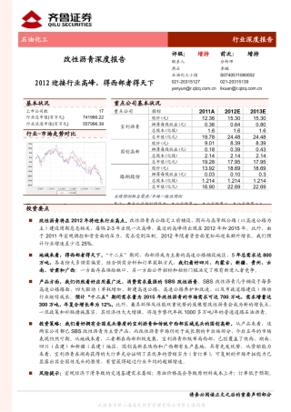 改性沥青行业深度报告