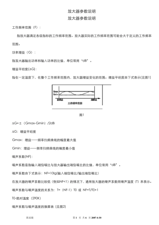 放大器参数说明