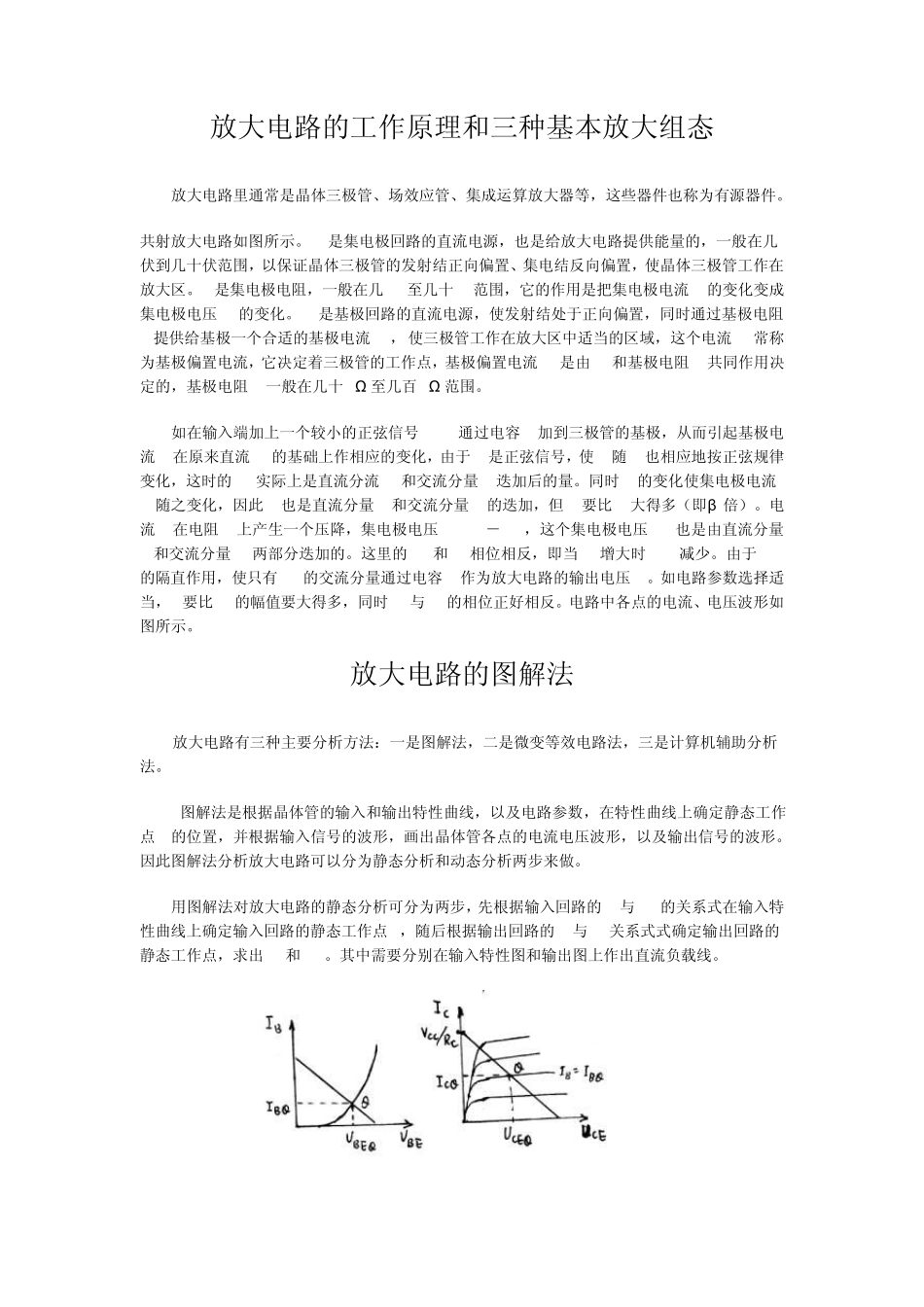 放大电路的工作原理和三种基本放大组态_第1页