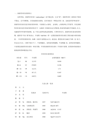 放射性同位素介绍