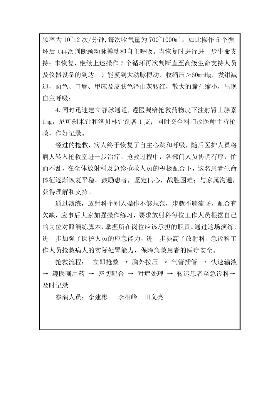 放射科紧急意外抢救预案演练记录_第2页