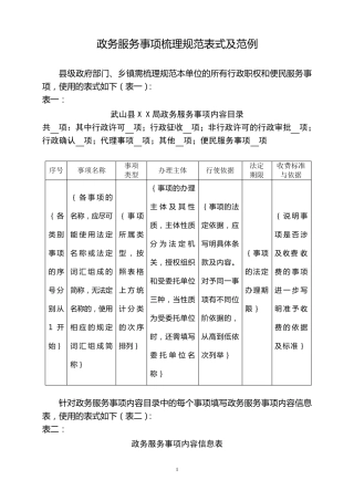 政务服务事项梳理规范表式及范例3