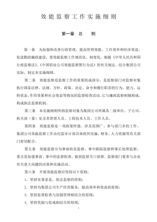 效能监察实施细则