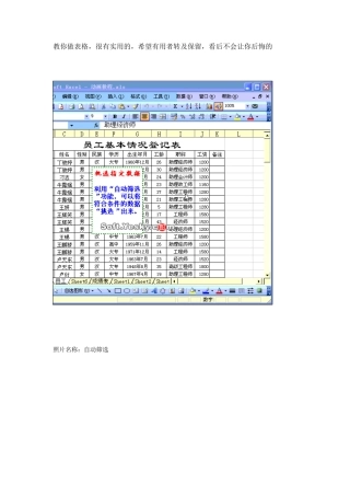 教你做excel表格,很有实用的,希望有用者转及保留,看后不会让你后悔的
