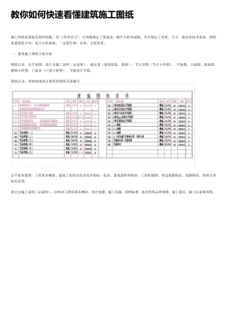 教你如何快速看懂建筑施工图纸