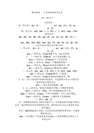 教你英语48个音标的快速记忆发音法