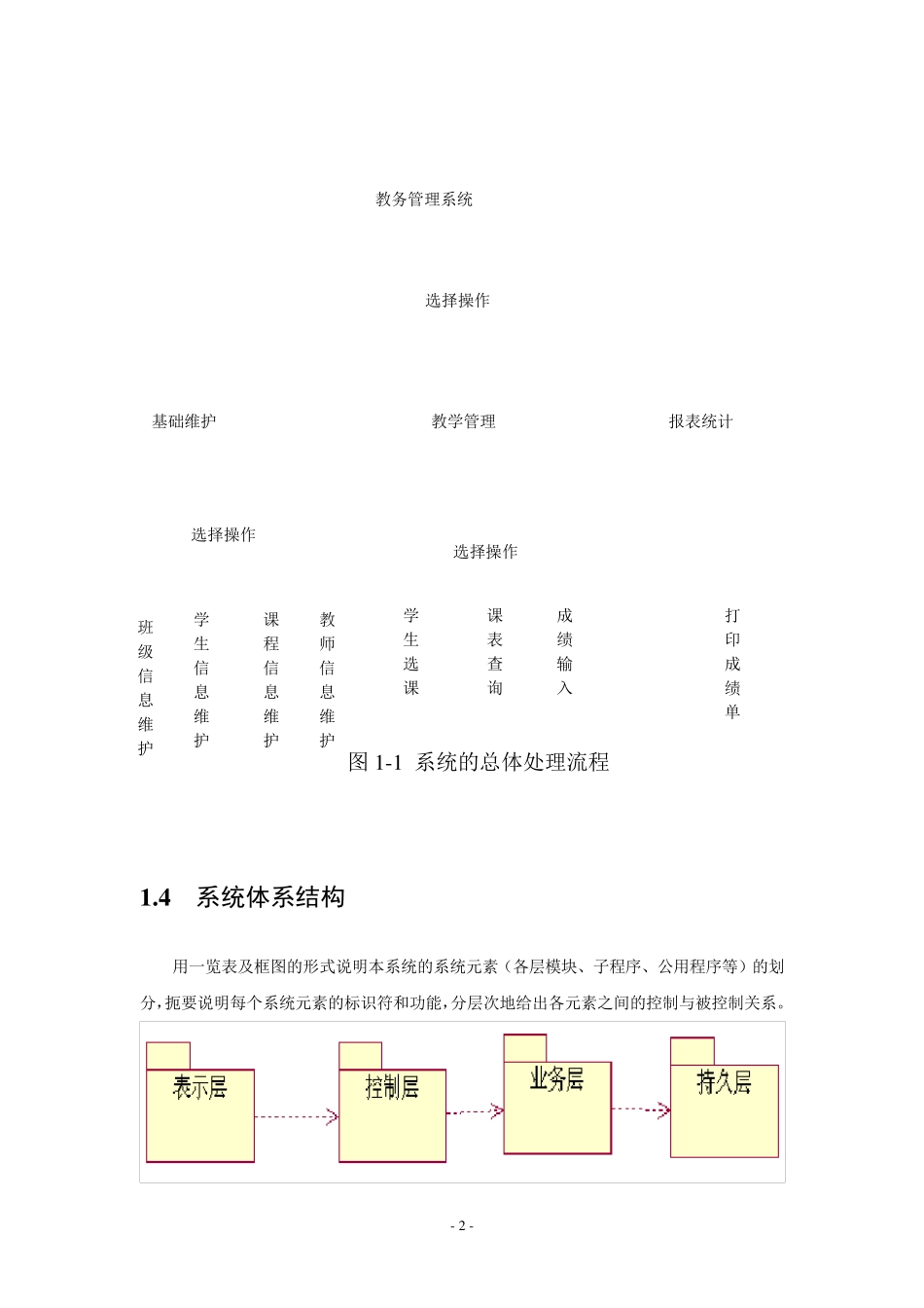 教务管理系统(概要设计及详细设计)_第2页
