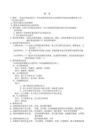 教学媒体理论与实践重点