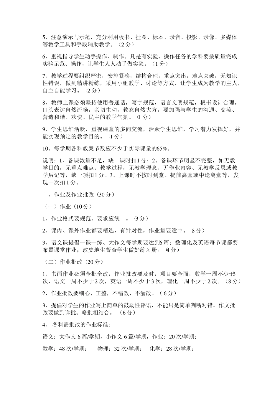 教学常规检查细则与奖惩办法_第2页