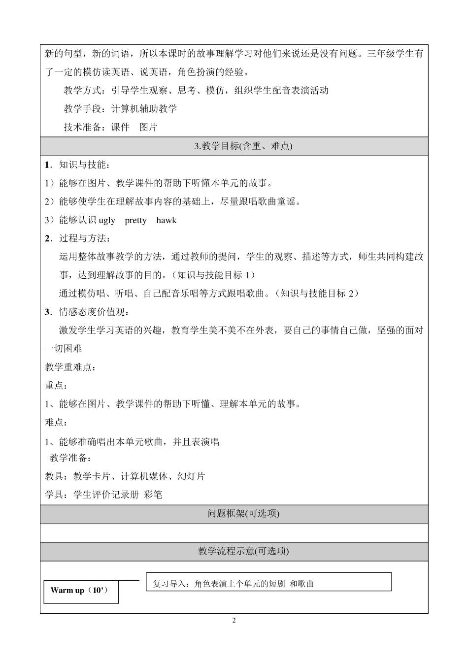 教学设计the_ugly_duckling2013.12_第2页