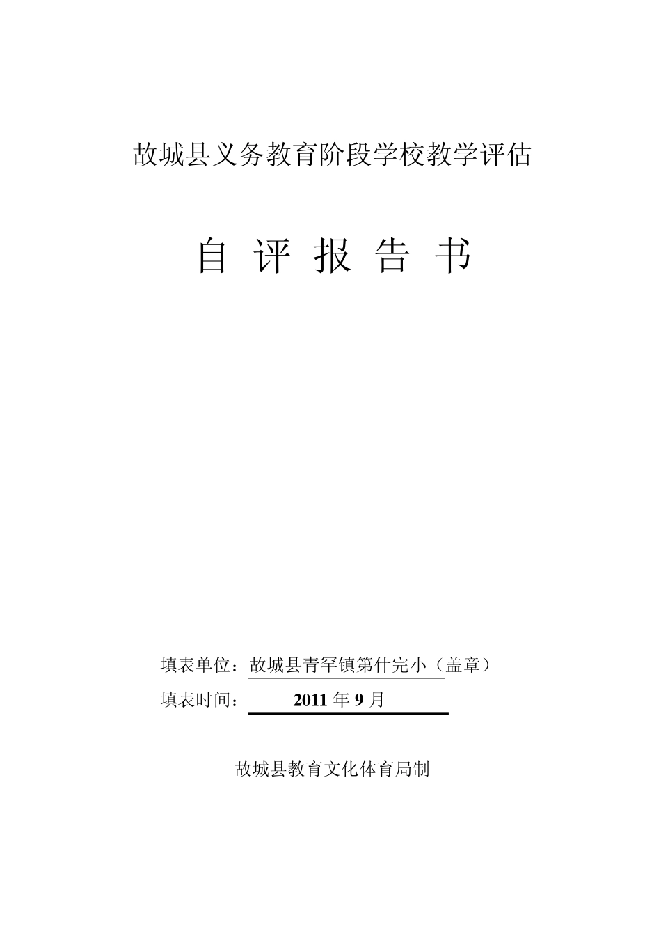教学评估自评报告书1011_第1页