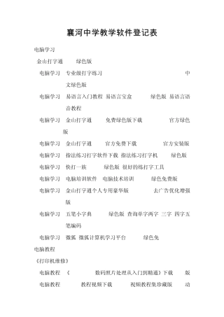 教学软件登记表