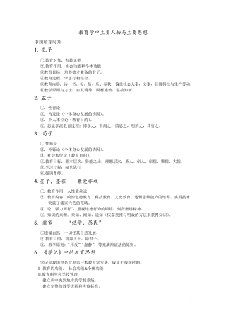 教师招聘教育学主要人物及思想(超全版)