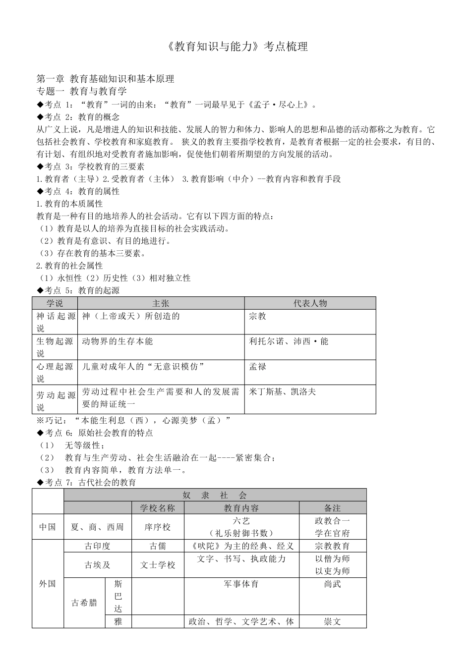 教师招聘考试—教育学心理学知识点整理(通用版)_第1页