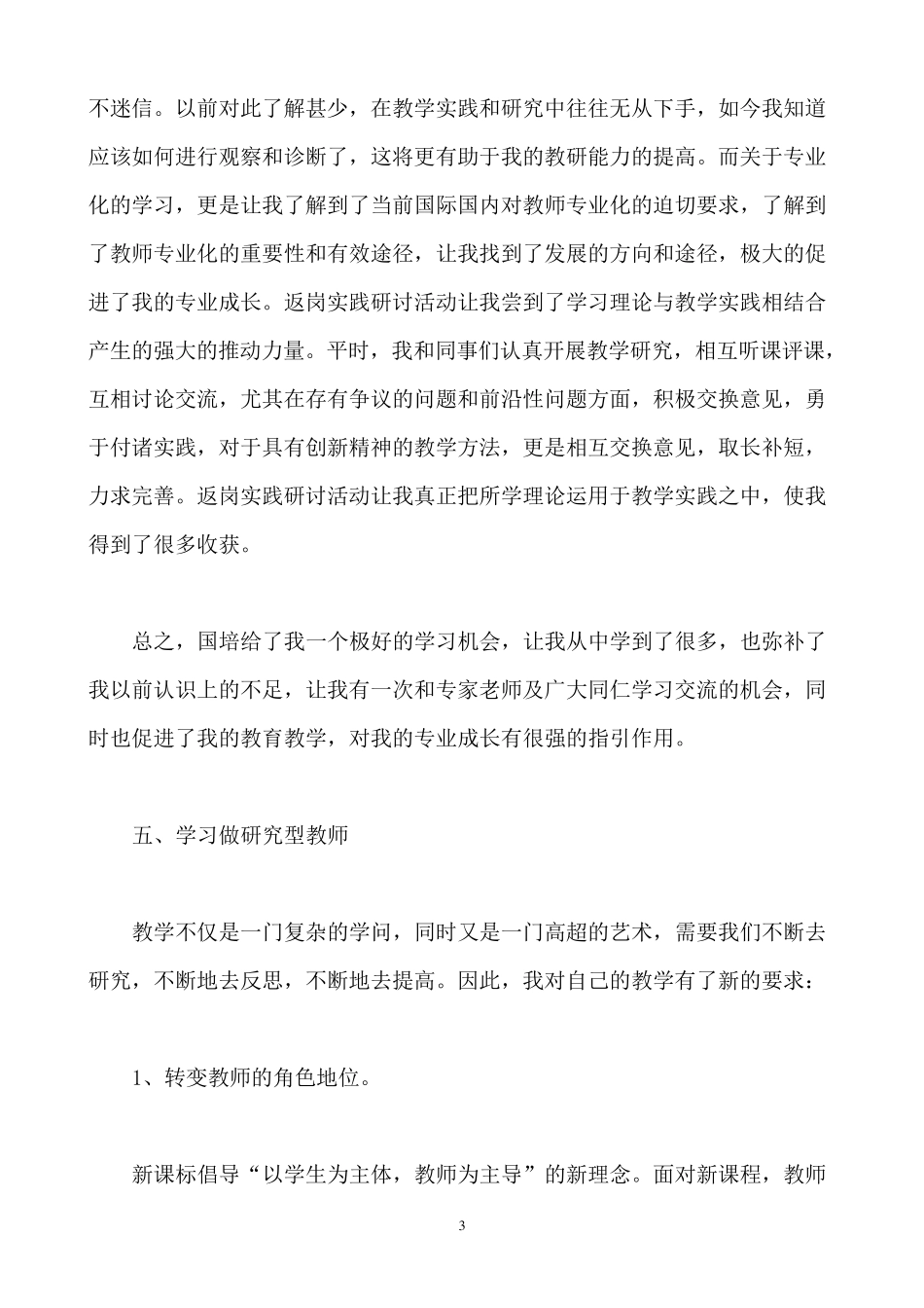 教师研修返岗实践总结_第3页