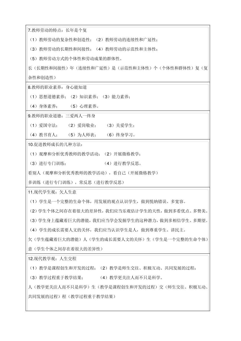 教师资格证科目二口诀大全_第2页