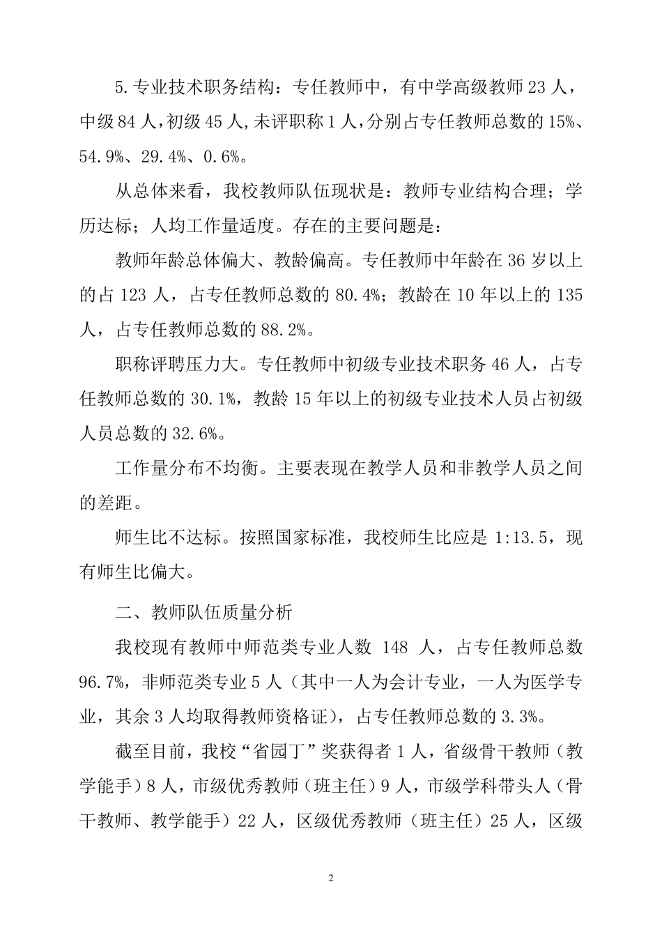 教师队伍建设情况调研报告_第2页