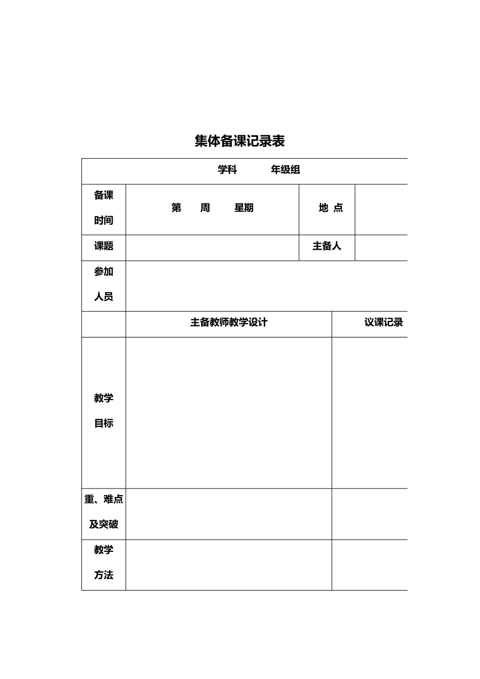 教师集体备课制度集体备课记录表_第3页