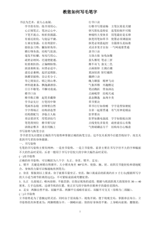 教您如何写毛笔字