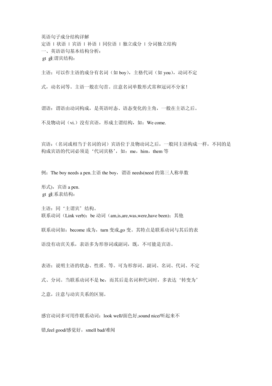 教案1英语句子成分结构详解_第1页