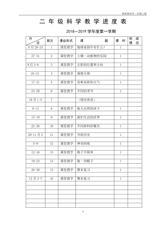 教科版二年级上册科学电子教案