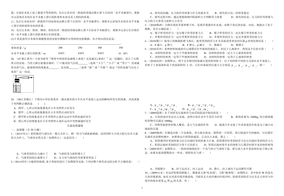 教科版初二物理下册易错题汇总_第3页