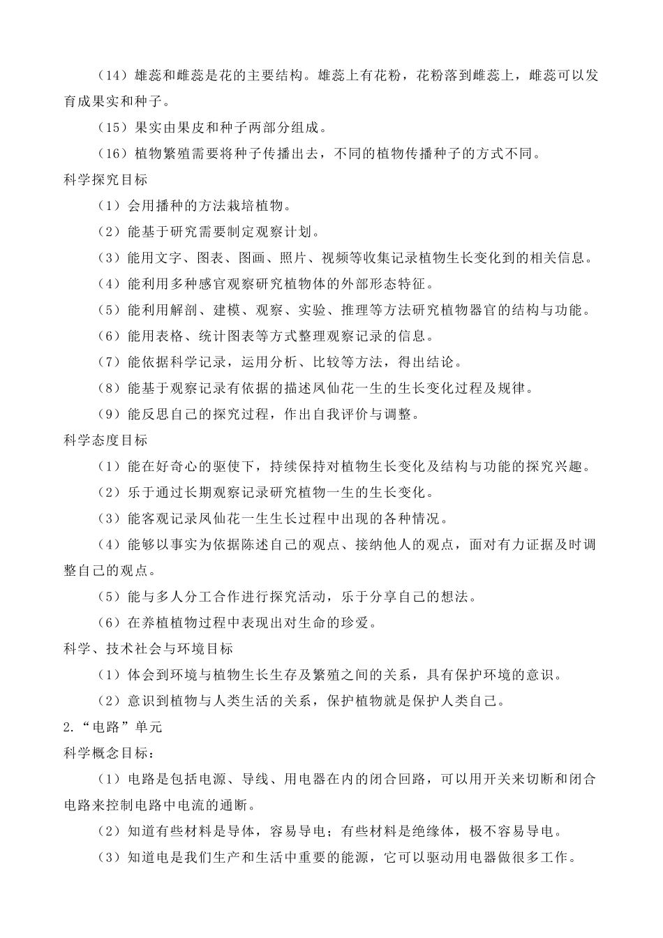 教科版小学科学四年级下册科学教学计划(含教学进度)_第3页