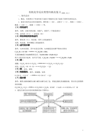 有机化学反应类型归纳及复习