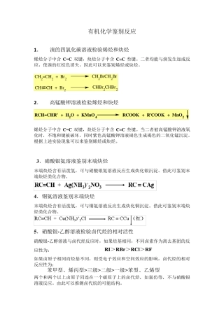 有机化学鉴别反应