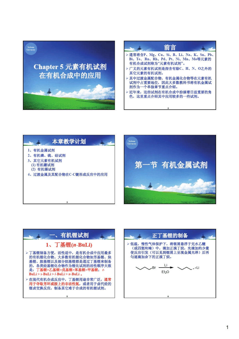 有机合成课件——Chapter5元素有机试剂元素在有机合成中的应用_第1页