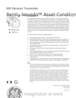 本特利990变送器